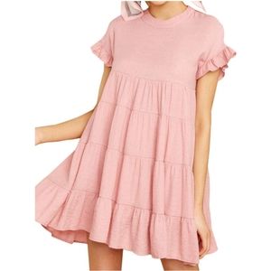 Ruffle Short Sleeve Dress